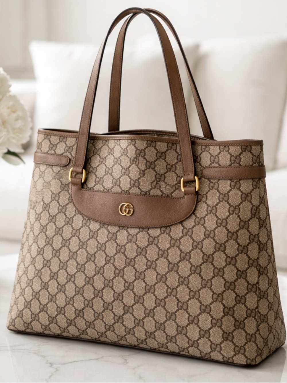 Authentic Large Tote Bag PVC Leather Gucci.